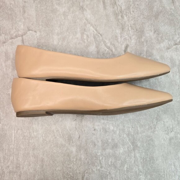 Minimalist Ballet Flats Size 11 Tan Pointed Toe Comfort Dressy Ballerina Shoes - Picture 5 of 11